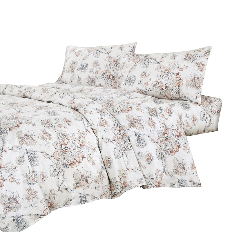 Jcrown 3-4 Piece Printed Sheet Set, Full Sheet Set with 2 Pillowcases