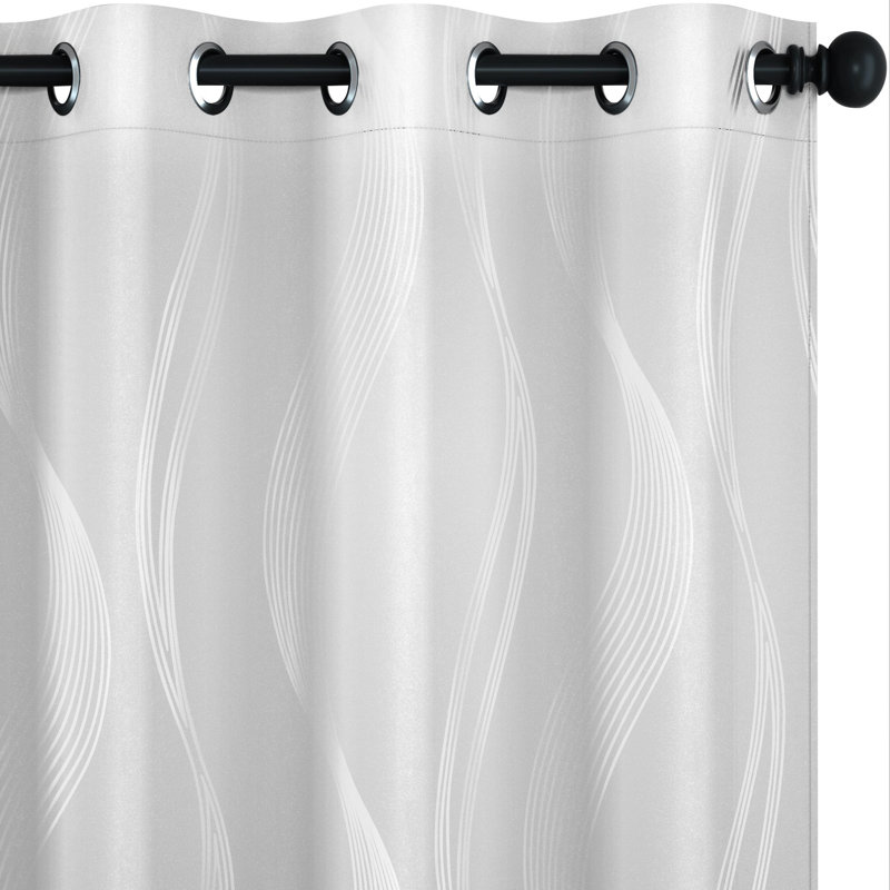 Prewett Super Soft Eyelet Room Darkening Thermal Curtains, Silver Grey, Width 132 x Drop 183cm