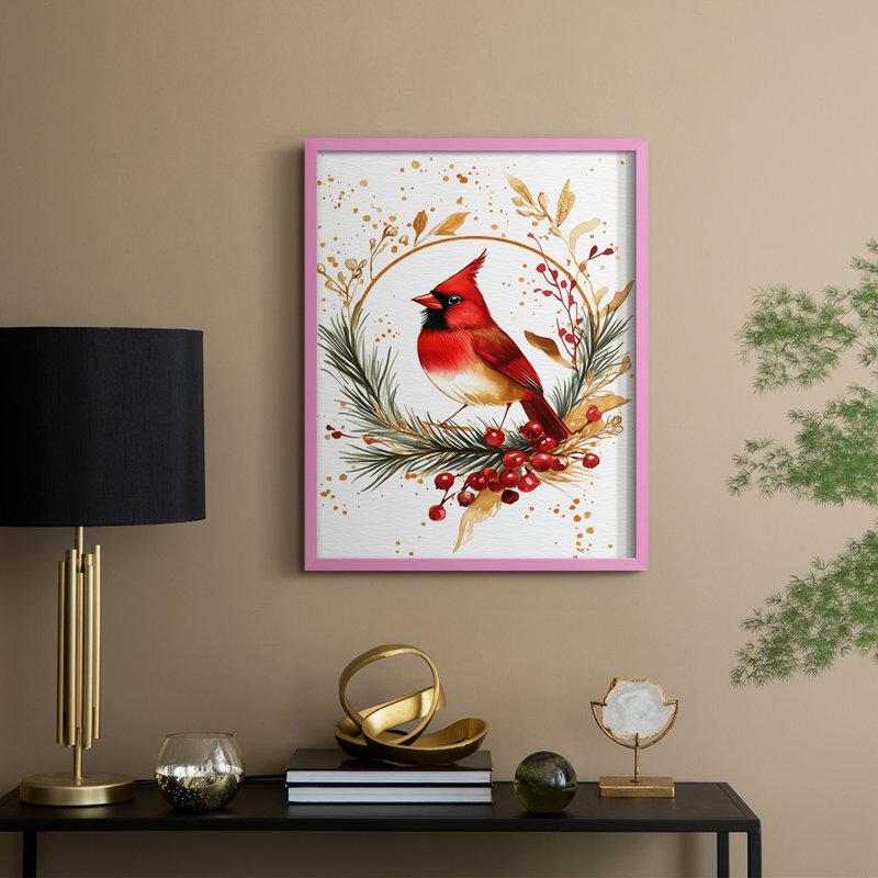 Christmas Holiday Art CMXCVII Framed Print - Solid Wood, H 15 po x l 12 po, Rose