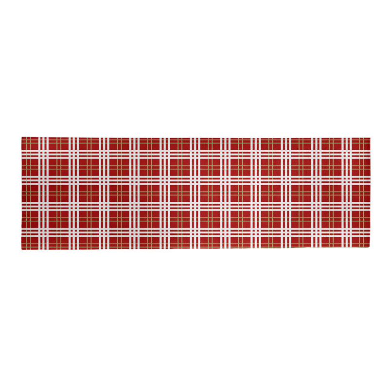 Tapis rouge à carreaux, Tapis de couloir 2 pi 6 po x 8 pi