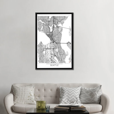 " Seattle Minimal Urban Blueprint Map " by Hubert Roguski
