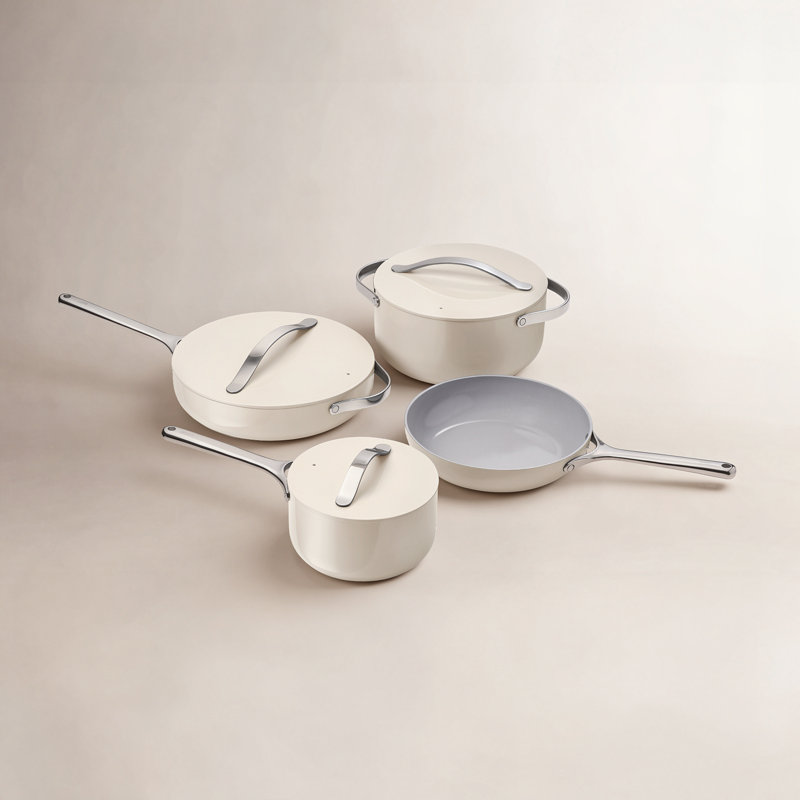 Caraway Non-Toxic Ceramic Nonstick Cookware Set, Cream