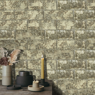 4-In X 12-In Antique Mirror Beveled Mosaic Wall Tile(0.33-Sq. Ft/ Piece)
