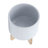 Stoneware Ceramic Planter with Stand - Textured Decorative Plant Pot with Bamboo Base - Modern Indoor/Outdoor Raised Planter-1387441930