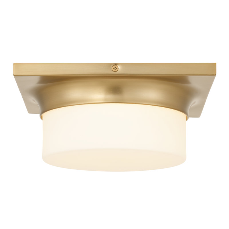 Grande 1-light Integrated Led Flush Mount Light, 3.75" H x 10" W 10" D, Antique Brass