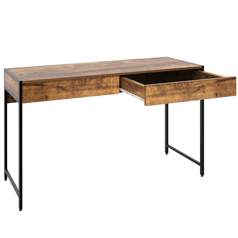 Stonesby 44 In.W Computer Desk With Drawers, Rustic Brown