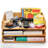3 Pack Stackable Paper Trays, Bamboo Desk Letter Tray Set, 3 Tier File Document Organizer Tray For A4 Paper, Magazine, Receipts, Office Supplies