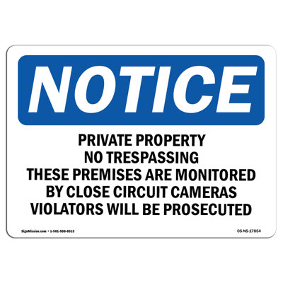 Private Property No Trespassing These Premises Decal 18" X 12"