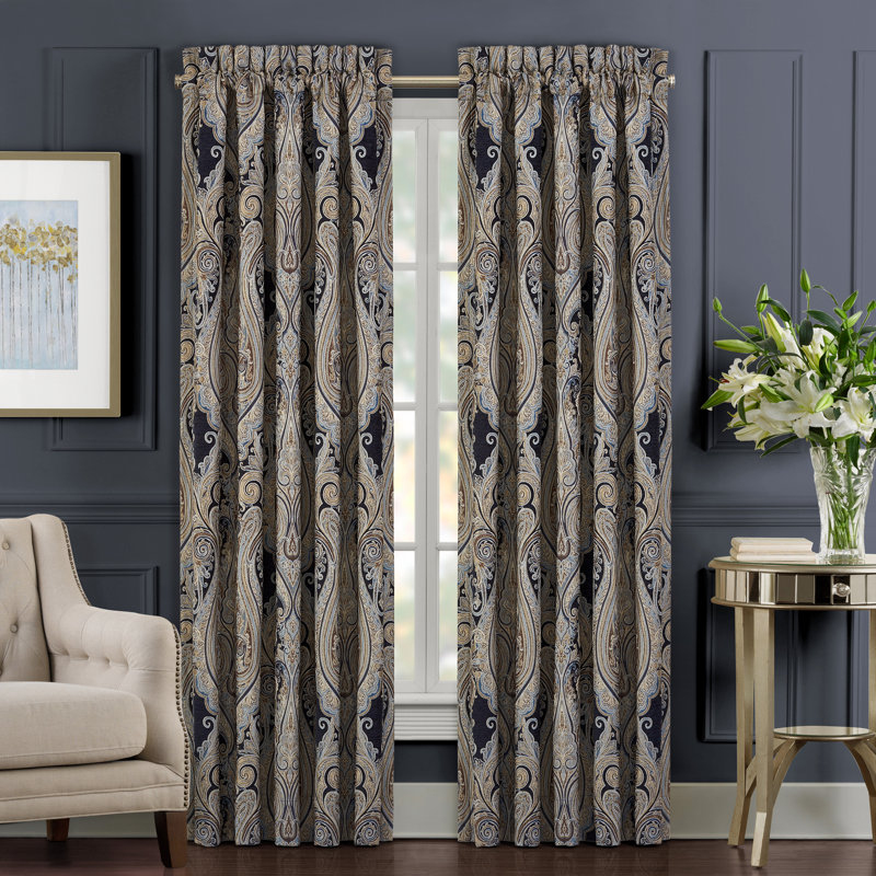 Luciana - Indigo 95" Window Panel Pair, Indigo, 50"" W x 95"" L
