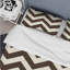 Ensemble de housse de couette moderne à motif de chevrons brun et blanc III-109156760
