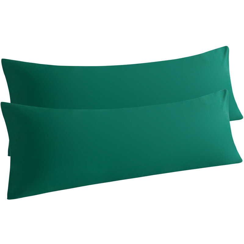 2PC Hypoallergenic Microfiber body pillowcase, Dark Green