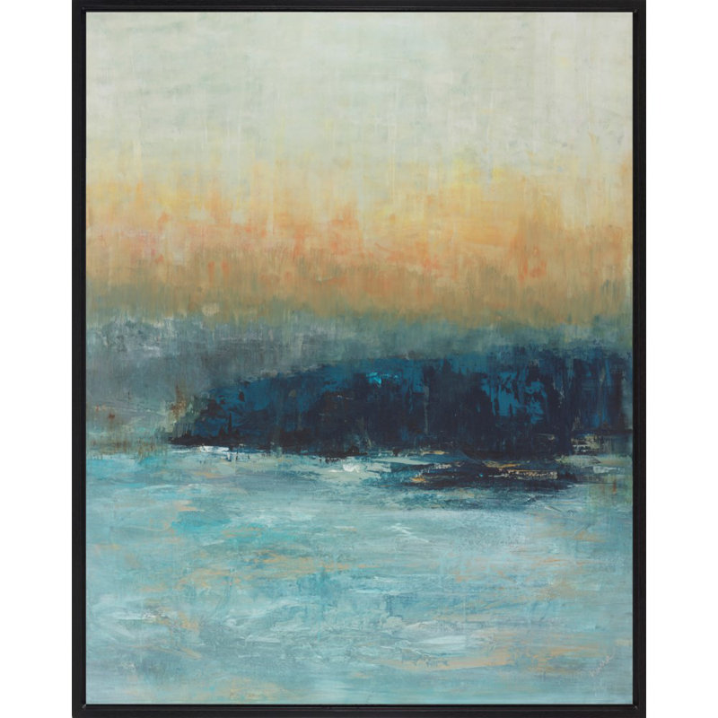Aloha Surf - Technique mixte / reproduction sur toile, Laguna noir encadré