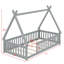 Lit de sol en forme de tente avec design, garde-corps et lattes-1393500695