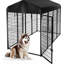 Clôture de cage 71 po / 54 po en métal pour chenil avec toit résistant aux rayons UV-98080745