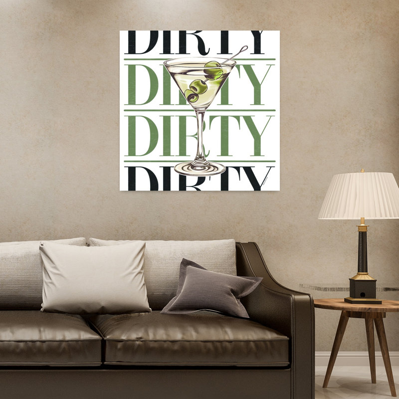 «Dirty Martini Glass», art mural abstrait contemporain, H 32 po x l 32 po