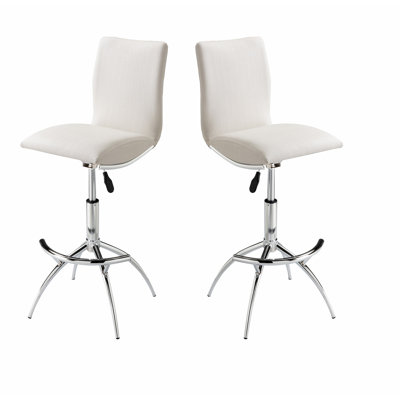 Modern Barstool Texture Leatherette/Chrome Adjustable Height