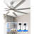 72" 8-Aluminum Blade Large Ceiling Fan with Light, High CFM, 3CCT, Reversible Motor, Remote Control, APP&Voice Control-1201808122-1201808117