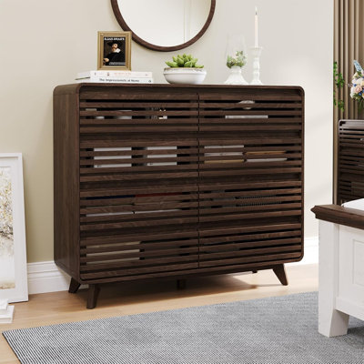 Commode Grille, 8 tiroirs, noyer