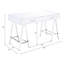 Bureau blanc laqué lustré avec 2 compartiments de rangement, idéal pour un espace de travail. Deux tiroirs de forme rectangulaire au design moderne.-639504318