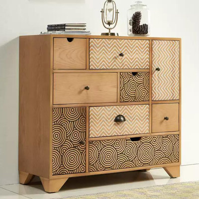 Solid wood retro locker against the wall