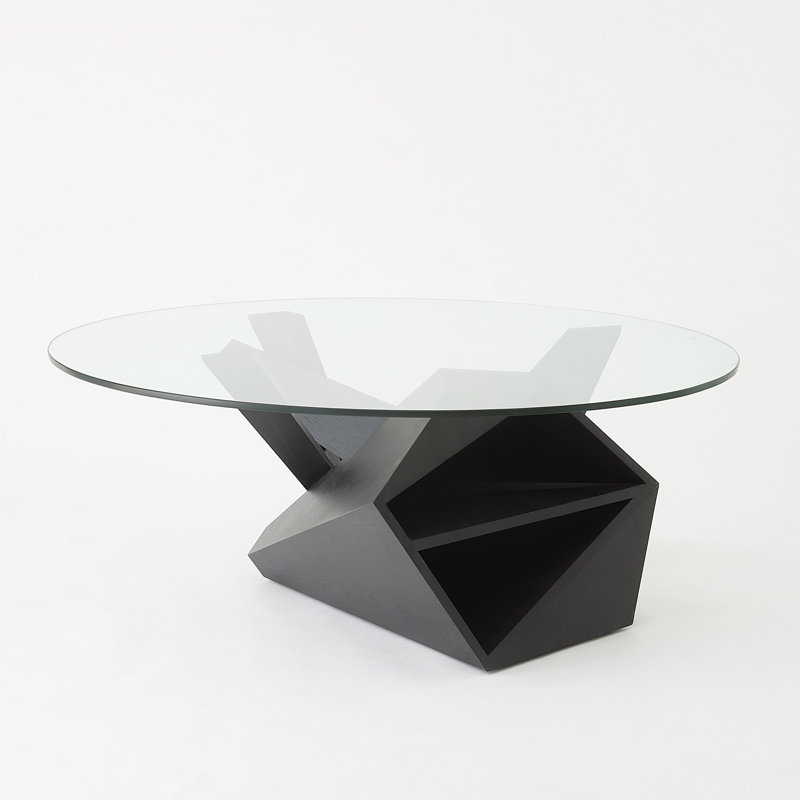 Glass Cocktail Table, Black