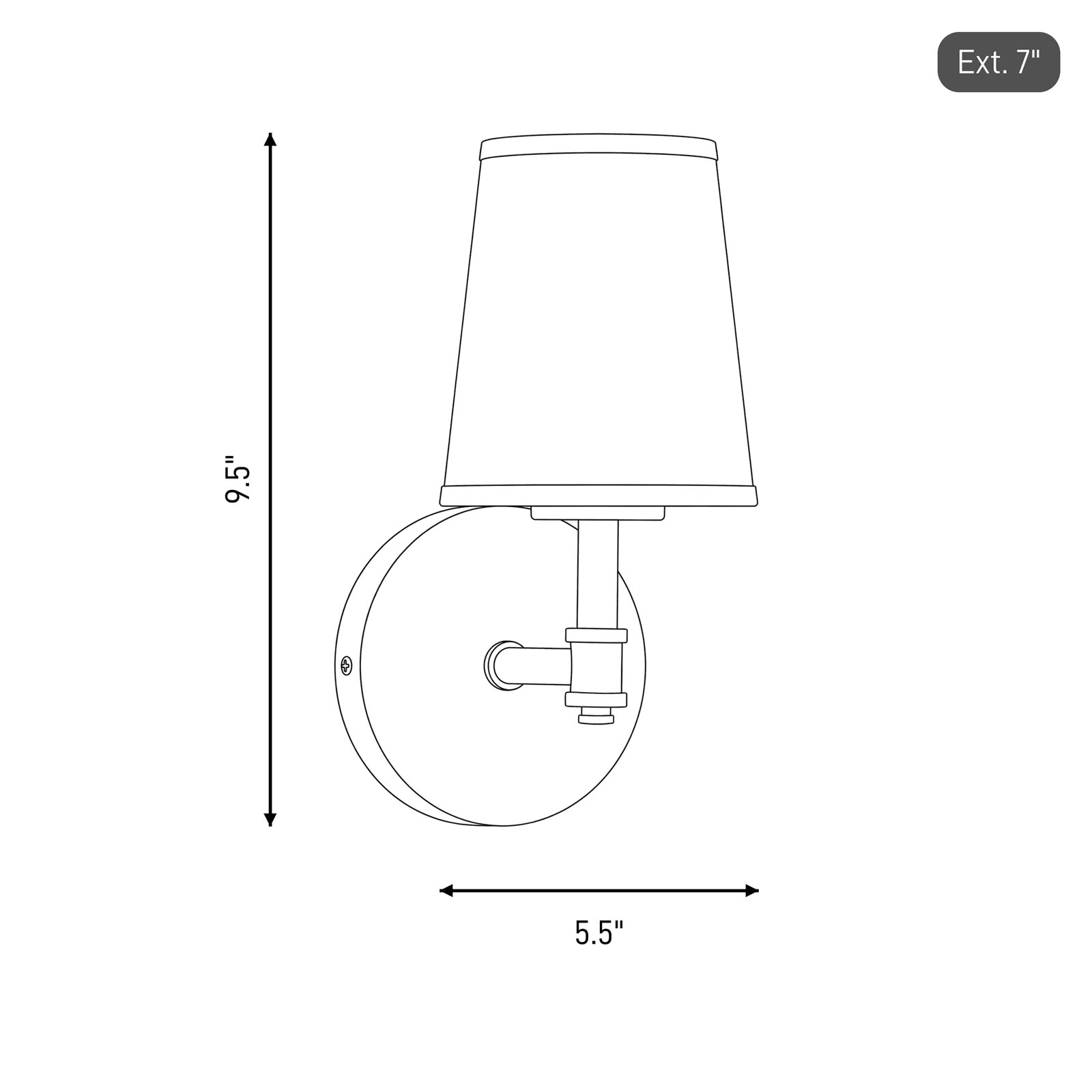 Shiloh Single Light Dimmable Brass Armed Sconce
