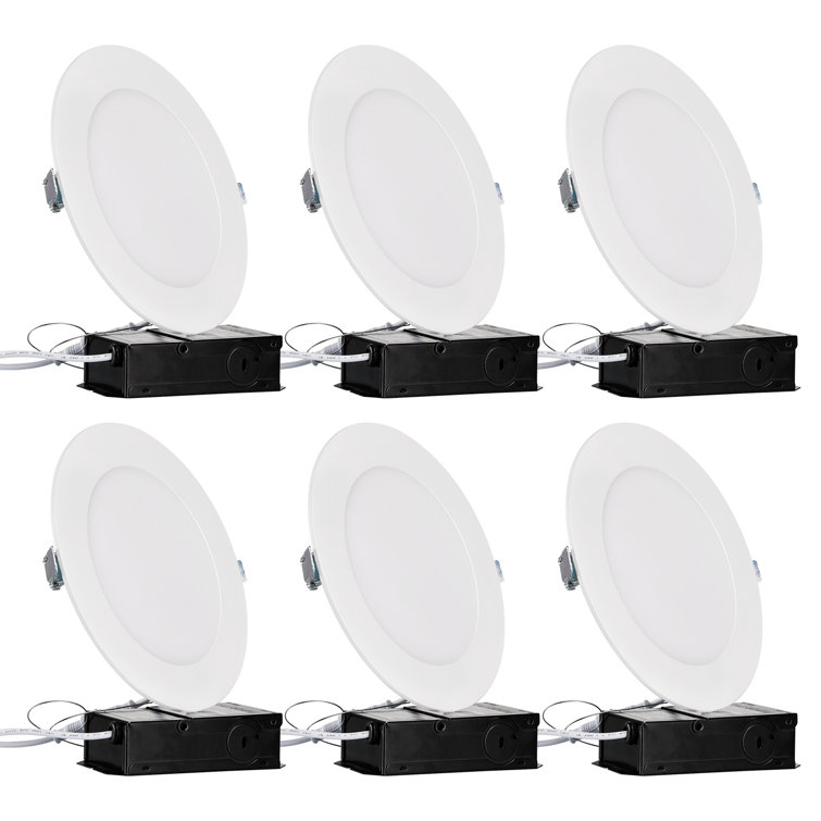 Elite 6" LED Canless Remodel Recessed Lights with J-Box, Wet Locations Available