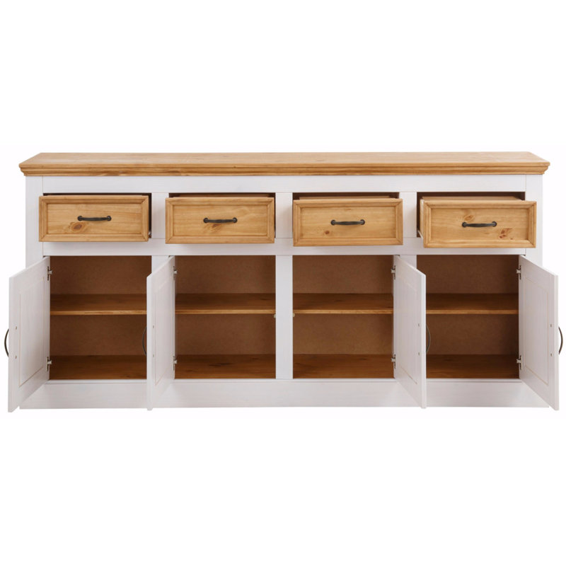 Suzie 192cm Sideboard, White/Stain