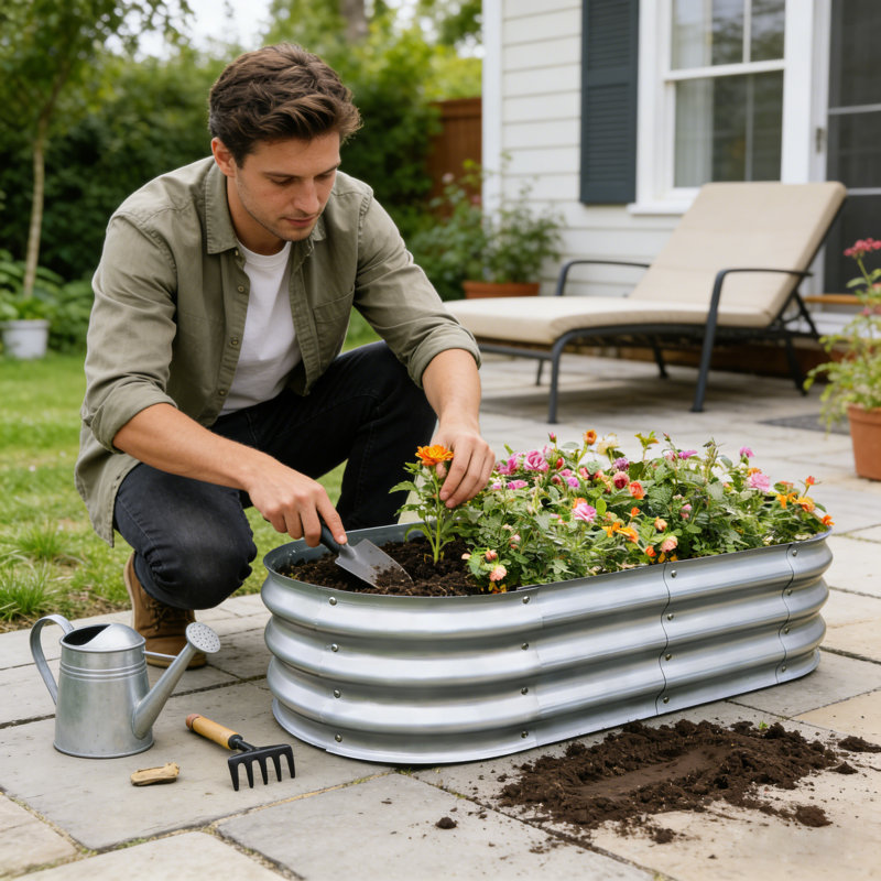  2 Pack Galvanized Raised Garden Bed, Lightweight Planter Boxes Outdoor With Easy Assembly, Large Garden Bed For Vegetables, Fruits, Flower Silver