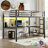 Metal  Loft Bed  with Power Outlet and LED Lighted, Space-Saving, Noise Reduced, Black-2114525515