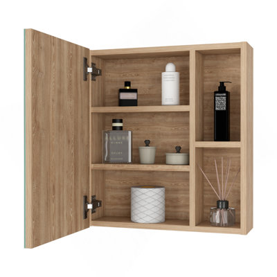 Lincoln Mirrored Medicine Cabinet, Five Interior Shelves