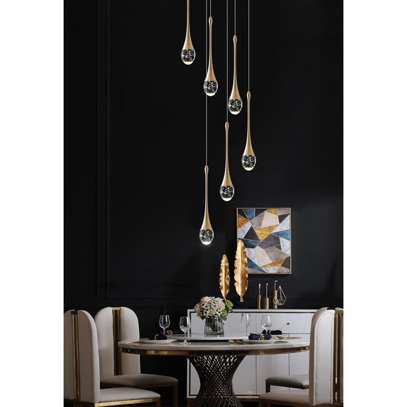 Luminaire suspendu en métal 6 lumières