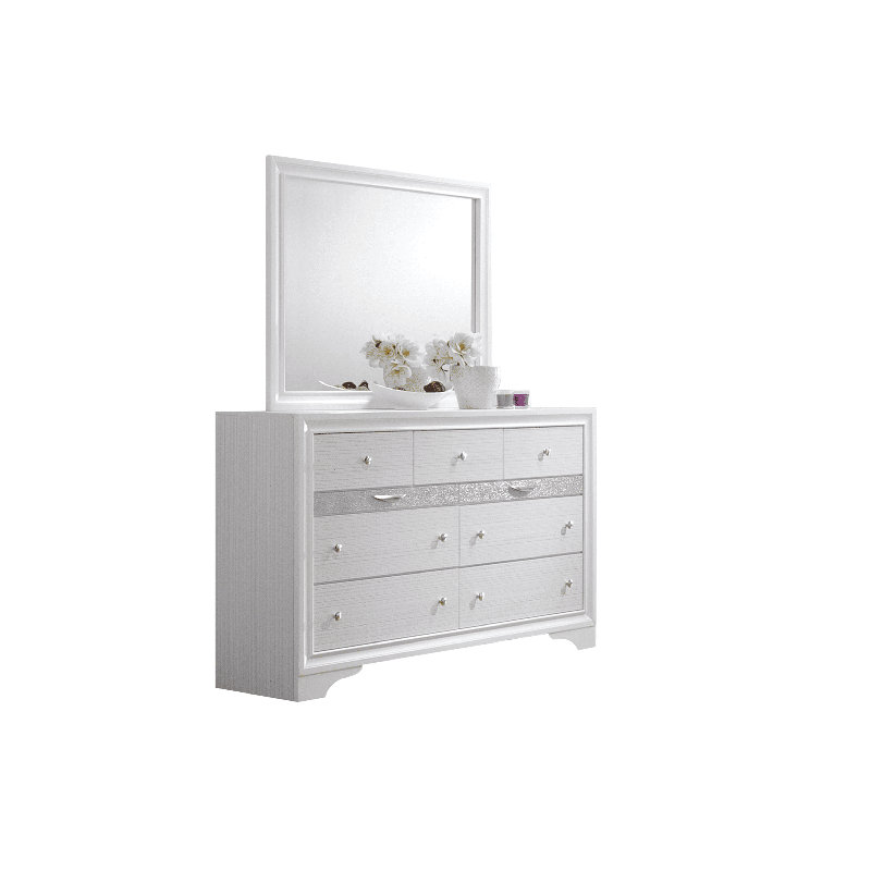 Commode blanche 7 tiroirs Matrix, Blanc