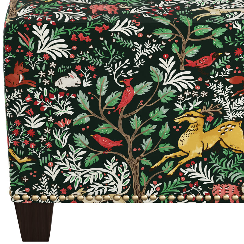 Arisha Upholstered Ottoman, Frolic Evergreen