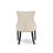 9-piece dining set includes a wooden table and 8 Light Beige Linen Fabric dining chairs & black legs with Button Tufted Back - Sand Blasting Black Finish.