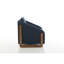 Fauteuil en chenille bleu moderne, siège rembourré et structure latérale en bois pour la maison rembourrée de mousse rembourrée avec des espaces de vie-1654722265