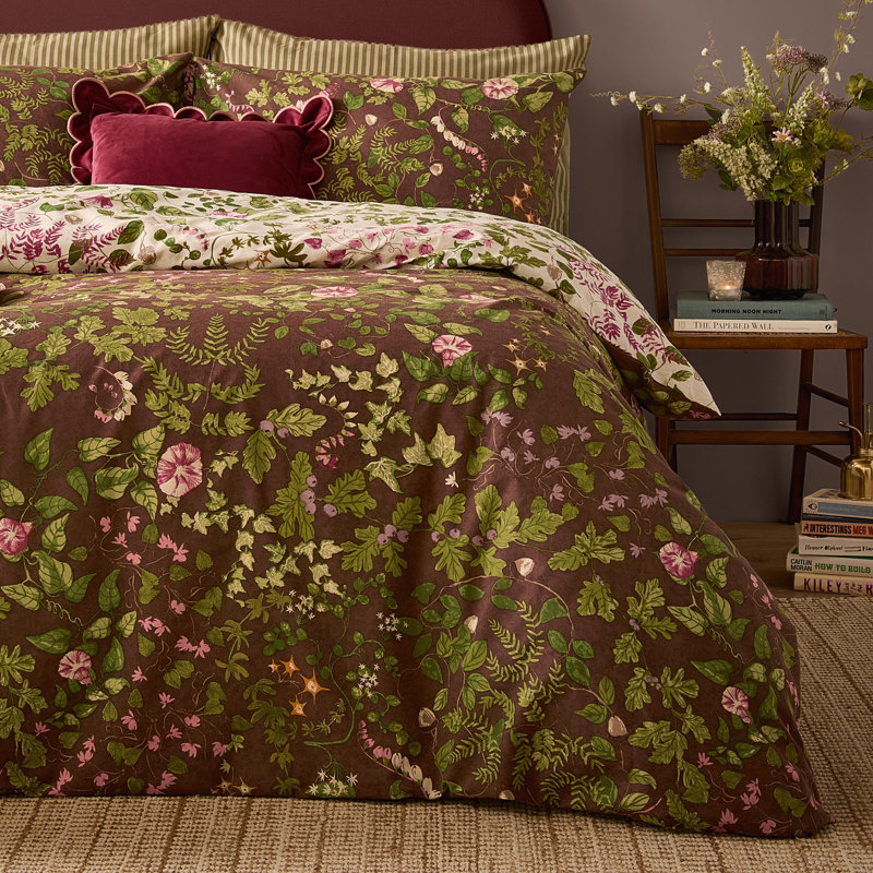 Flora Wilde Reversible Duvet Cover Set, Super King Duvet Cover Set + 2 Pillowcases