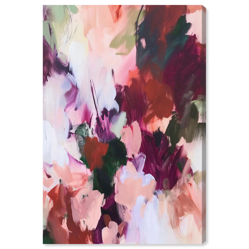«Adelas Garden I», toile abstraite colorée par , Toile tendue, H 24 po x l 16 po