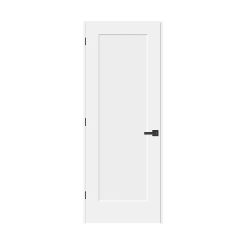 (Sans serrure) Porte intérieure pré-suspendue à 1 panneau de style Shaker avec moulure en bois creux avec cadre de porte de 4-9 / 16 po
