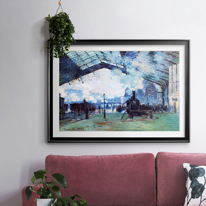 Monet, impression encadrée sur papier par Claude Monet, Noir, H 27 po x l 39 po x P 1,5 po