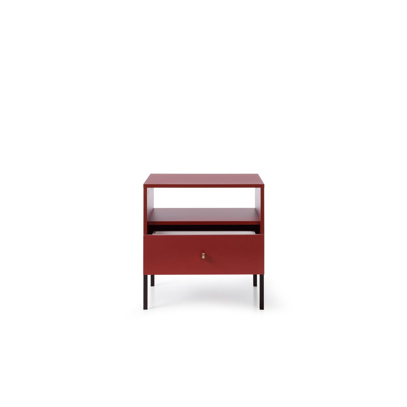 Hankey Four Leg Coffee Table with Storage, Red wine