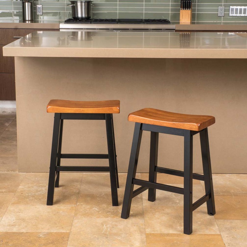 Tabouret en bois sans dossier 24 po, Noyer