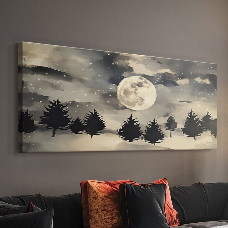 Série paysage - Lxxxvi - Toile tendue avec châssis - Prêt à être accroché, H 12 po x l 30 po