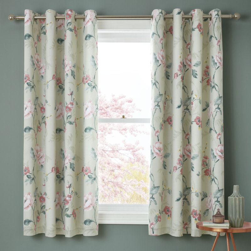 Floral Trail Eyelet Room Darkening Curtains