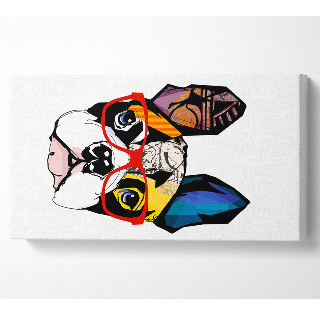 Popart Französische Bulldogge Pooch - Kunstdrucke auf Leinwand