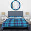Tartan à carreaux bleus - ensemble de housse de couette abstrait - microfibre de polyester-971020280