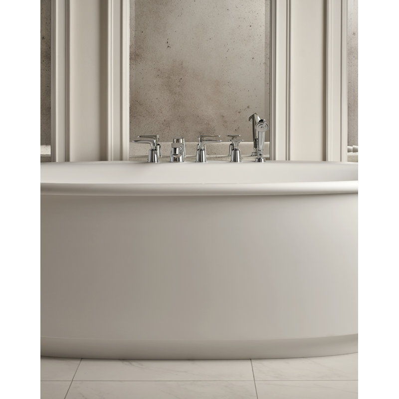 Twenties 5-hole Bathtub Mixer with Diverter and Hand Shower, Chrome