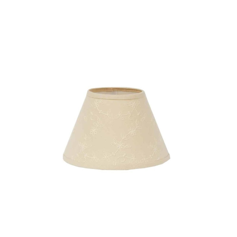 Abat-jour (à pince) de forme empire en coton, Crème, H 4,5 po x l 6 po x P 6 po