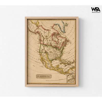 «North America 1817» par Vintage Cartes, impression de carte rétro américaine, Art mural de l'Amérique du Nord, grande carte américaine, décor de classe histoire