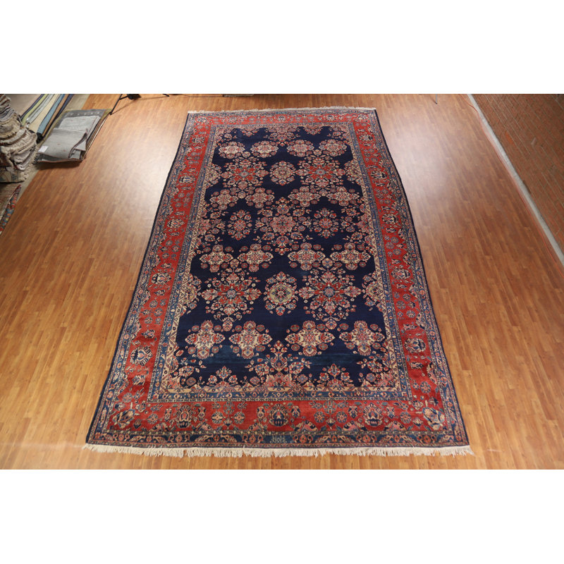Tapis traditionnel antique à teinture végétale 11 x 19